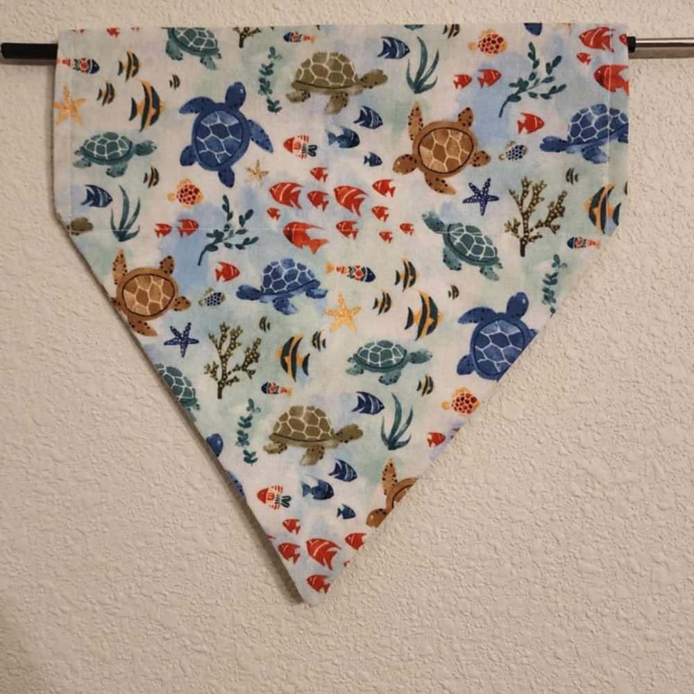 LARGE Colorful Sea Turtle Dog Bandana - Picture 1 of 4